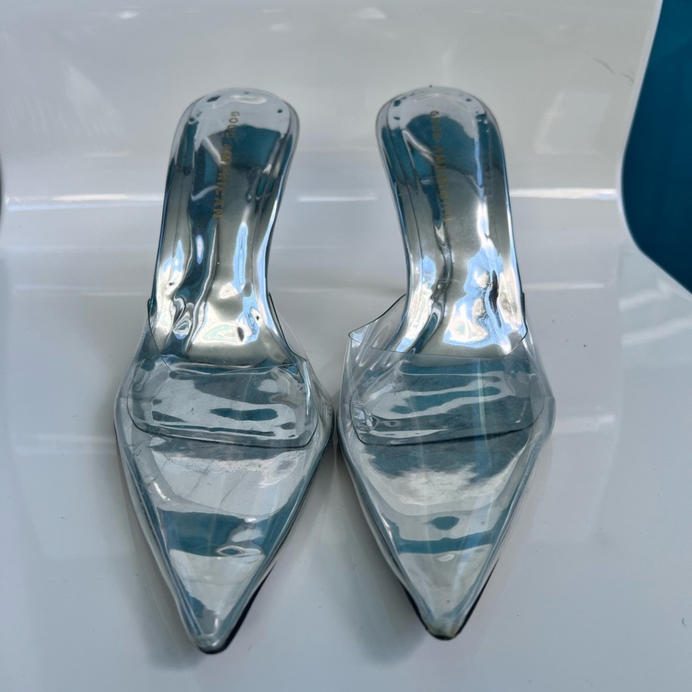 Good American Cinder-F*cking-Rella Mule Heels clear 37